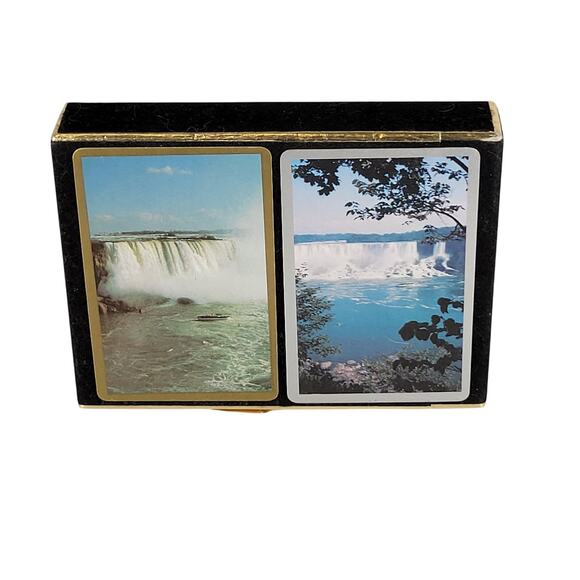 Vintage Congress Playing Cards Niagara Falls Cel-U-Tone Finish Double Deck Set - Picture 8 of 8